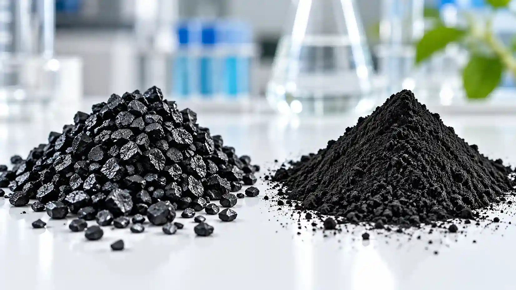 Granular Activated Carbon and Powdered Activated Carbon Side by Side
